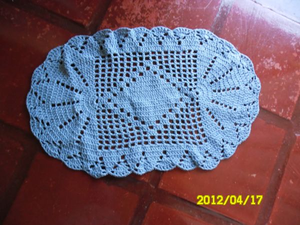 tapete oval azul